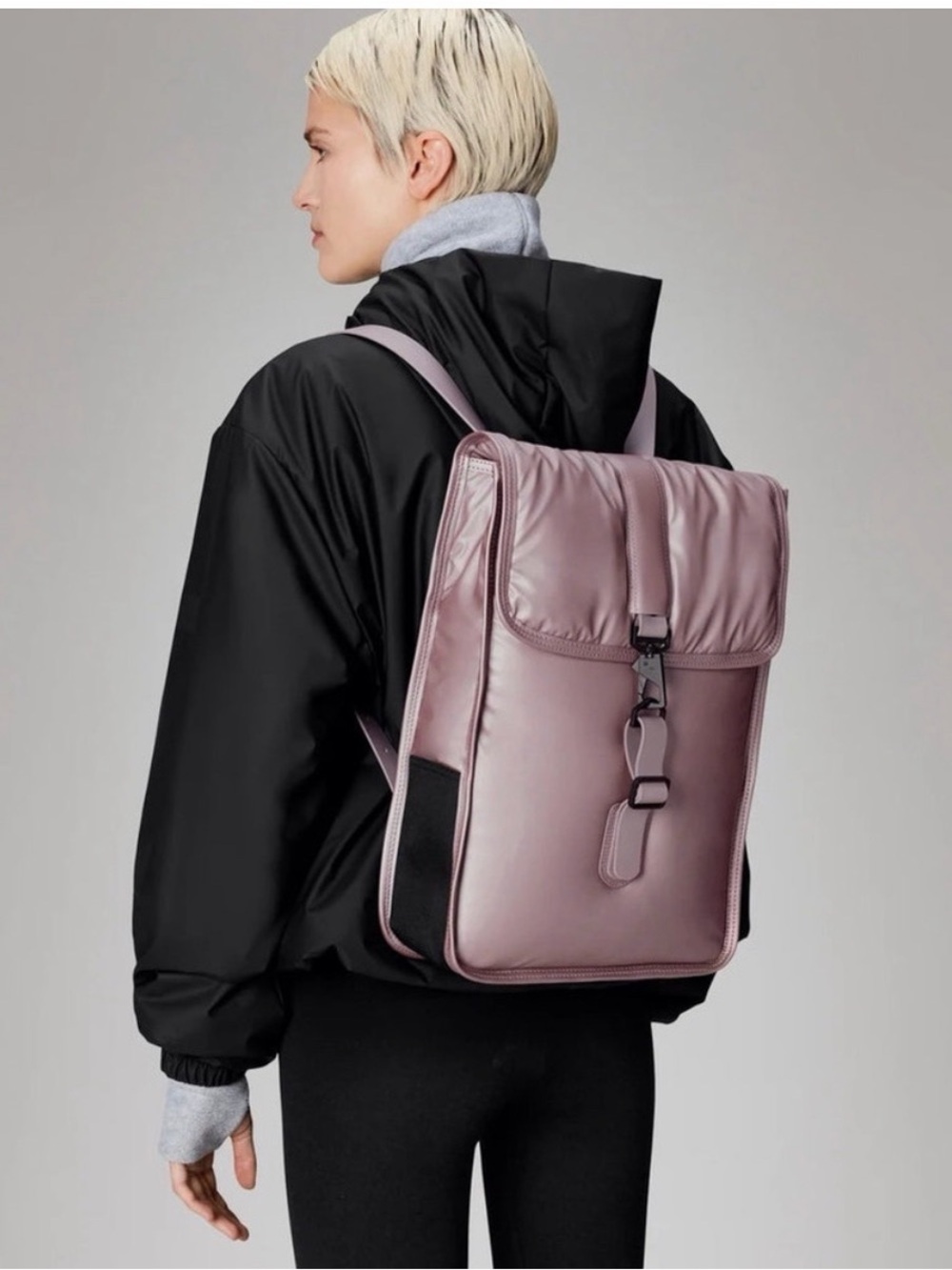 Rains  Pink Puffed Backpack Mini